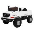 Auto na batériu Mercedes-Benz Zetros pre deti Biely + 2-miestny + Batožinový priestor + Diaľkové ovládanie