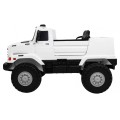 Auto na batériu Mercedes-Benz Zetros pre deti Biely + 2-miestny + Batožinový priestor + Diaľkové ovládanie