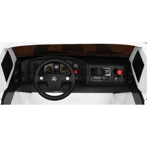 Auto na batériu Mercedes-Benz Zetros pre deti Biely + 2-miestny + Batožinový priestor + Diaľkové ovládanie