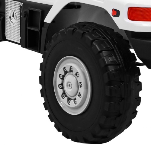 Auto na batériu Mercedes-Benz Zetros pre deti Biely + 2-miestny + Batožinový priestor + Diaľkové ovládanie