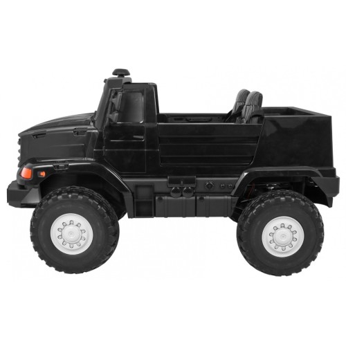 Auto na batériu Mercedes-Benz Zetros pre deti Čierny + 2-miestny + Batožinový priestor + Diaľkové ovládanie