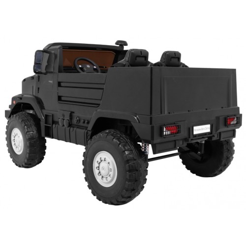 Auto na batériu Mercedes-Benz Zetros pre deti Čierny + 2-miestny + Batožinový priestor + Diaľkové ovládanie