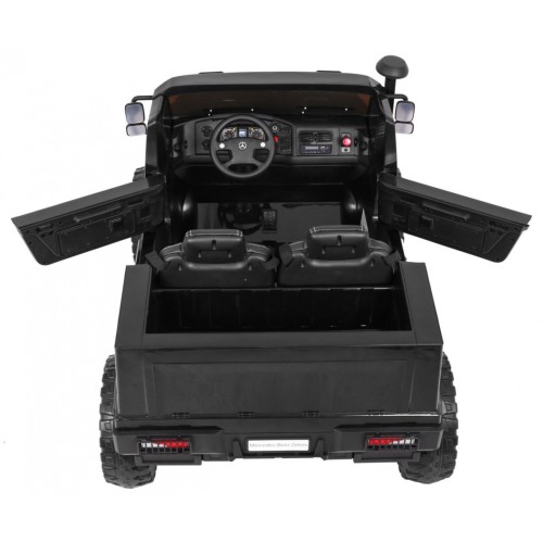 Auto na batériu Mercedes-Benz Zetros pre deti Čierny + 2-miestny + Batožinový priestor + Diaľkové ovládanie