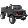 Auto na batériu Mercedes-Benz Zetros pre deti Čierny + 2-miestny + Batožinový priestor + Diaľkové ovládanie
