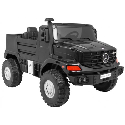 Auto na batériu Mercedes-Benz Zetros pre deti Čierny + 2-miestny + Batožinový priestor + Diaľkové ovládanie