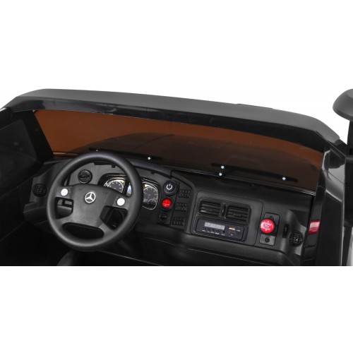 Auto na batériu Mercedes-Benz Zetros pre deti Čierny + 2-miestny + Batožinový priestor + Diaľkové ovládanie