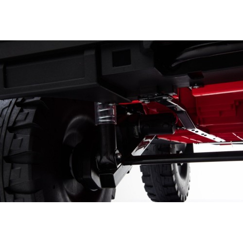 Auto na batériu Mercedes-Benz Zetros pre deti Červený + 2-miestny + Batožinový priestor + Diaľkové ovládanie