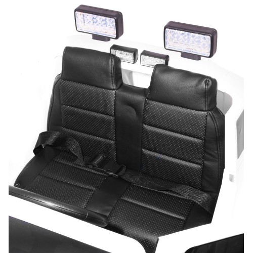 Auto na batériu Mighty Jeep pre deti Biely + 2-miestny + Pohon 4x4 + 2 batožinové priestory