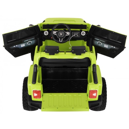 Auto na batériu Mighty Jeep pre deti Zelený + 2-miestny + Pohon 4x4 + 2 batožinové priestory
