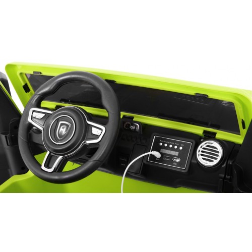 Auto na batériu Mighty Jeep pre deti Zelený + 2-miestny + Pohon 4x4 + 2 batožinové priestory