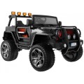 Terénne auto typu jeep Monster 4x4 pre deti Čierny + Diaľkové ovládanie + Nastaviteľné sedadlo + Pomalý štart + MP3 LED + Batoži