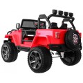 Terénne auto typu jeep Monster 4x4 pre deti Červený + Diaľkové ovládanie + Nastaviteľné sedadlo + MP3 LED + Batožinový priestor 