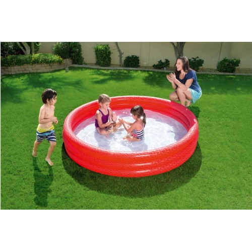 Záhradný bazén pre deti Nafukovací brodík Červený 183x33cm BESTWAY + Opravná záplata