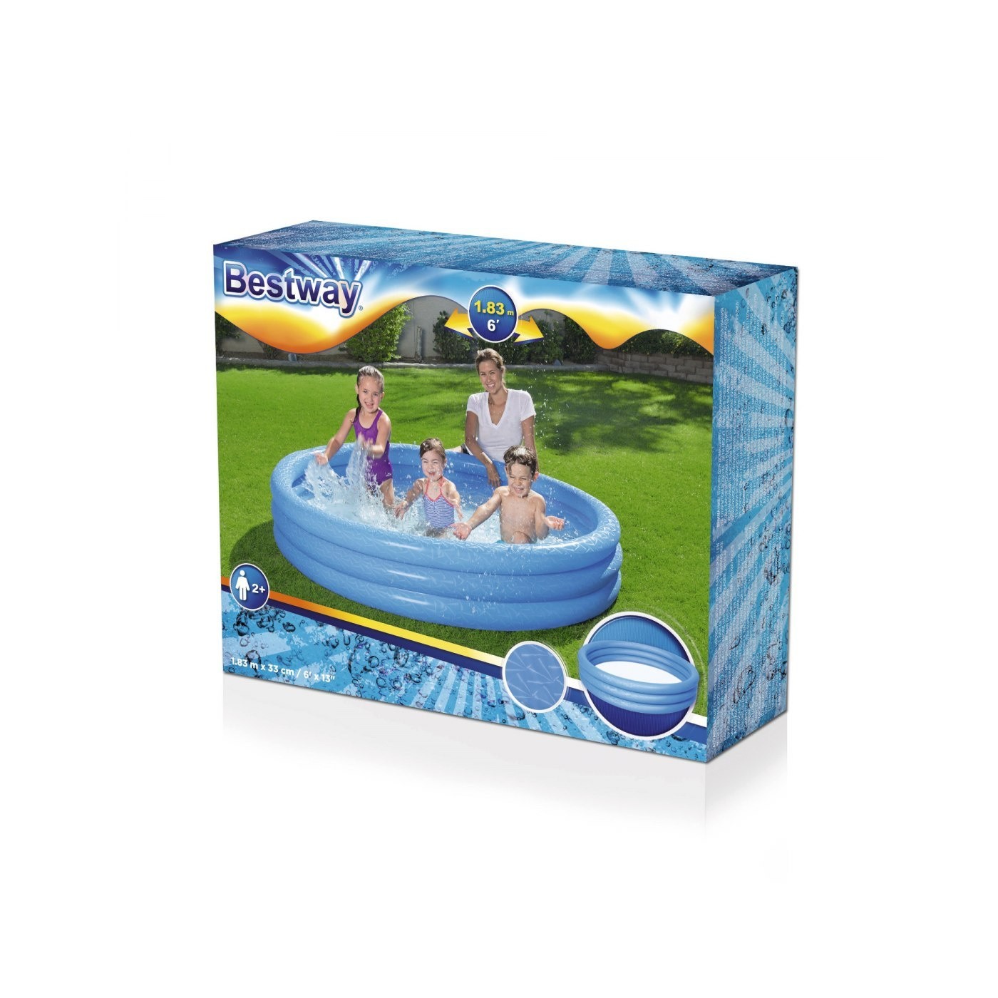 Záhradný bazén pre deti Nafukovací brodík Modrý 183x33cm BESTWAY + Opravná záplata
