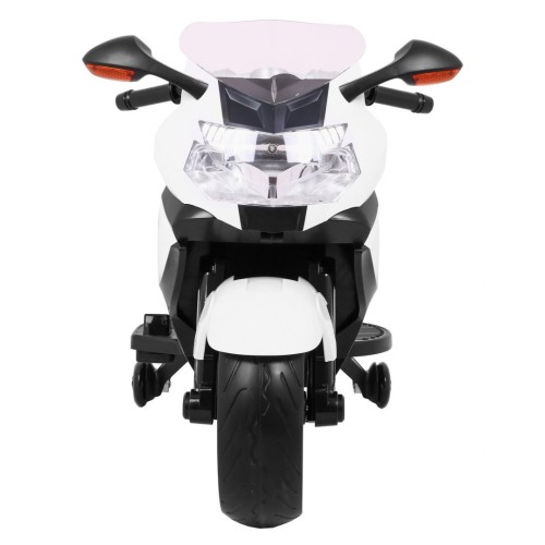 Motorka na batériu BMW K1300S pre deti Biely + Pomocné kolieska + Zvuky Svetlá + Pomalý štart