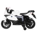 Motorka na batériu BMW K1300S pre deti Biely + Pomocné kolieska + Zvuky Svetlá + Pomalý štart