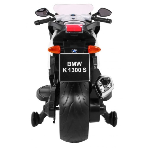 Motorka na batériu BMW K1300S pre deti Biely + Pomocné kolieska + Zvuky Svetlá + Pomalý štart