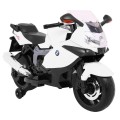 Motorka na batériu BMW K1300S pre deti Biely + Pomocné kolieska + Zvuky Svetlá + Pomalý štart