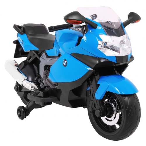 Motorka na batériu BMW K1300S pre deti Modrý + Pomocné kolieska + Zvuky Svetlá + Pomalý štart