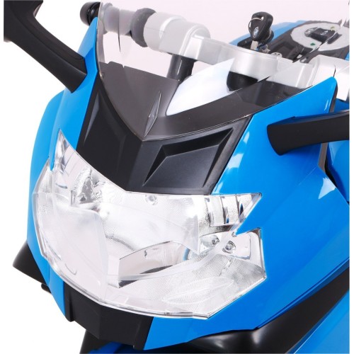 Motorka na batériu BMW K1300S pre deti Modrý + Pomocné kolieska + Zvuky Svetlá + Pomalý štart