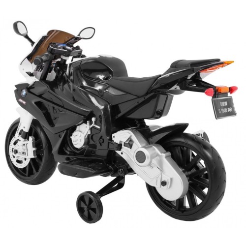 Motorka na batériu BMW S1000 RR pre deti Čierny + Pomocné koliečka + Stojan