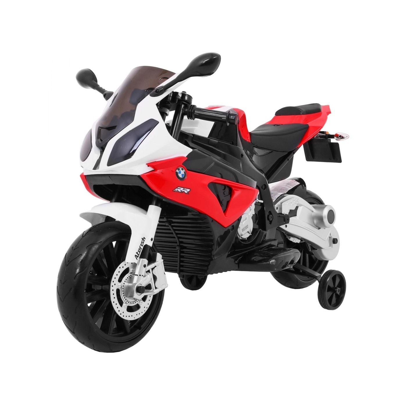 Motorka na batériu BMW S1000 RR pre deti Červený + Pomocné koliečka + Stojan