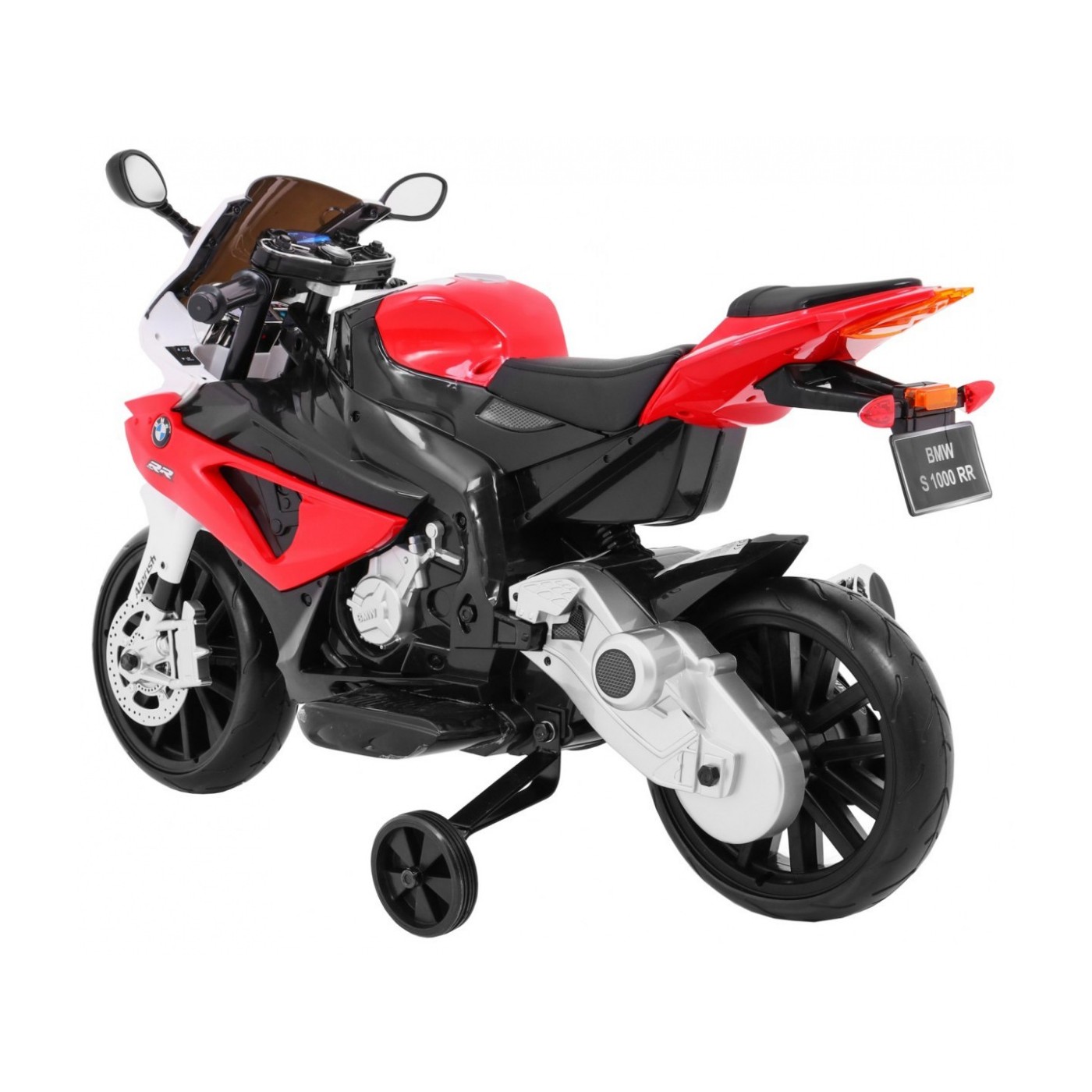 Motorka na batériu BMW S1000 RR pre deti Červený + Pomocné koliečka + Stojan