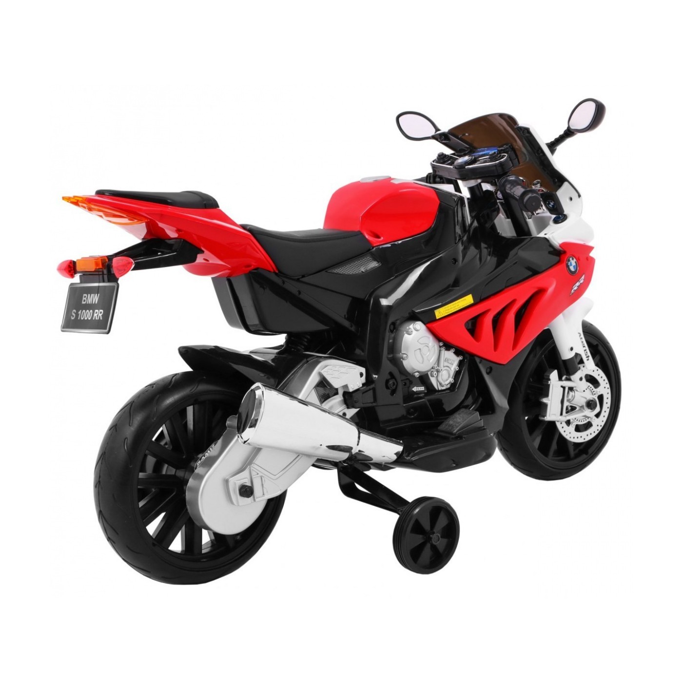Motorka na batériu BMW S1000 RR pre deti Červený + Pomocné koliečka + Stojan