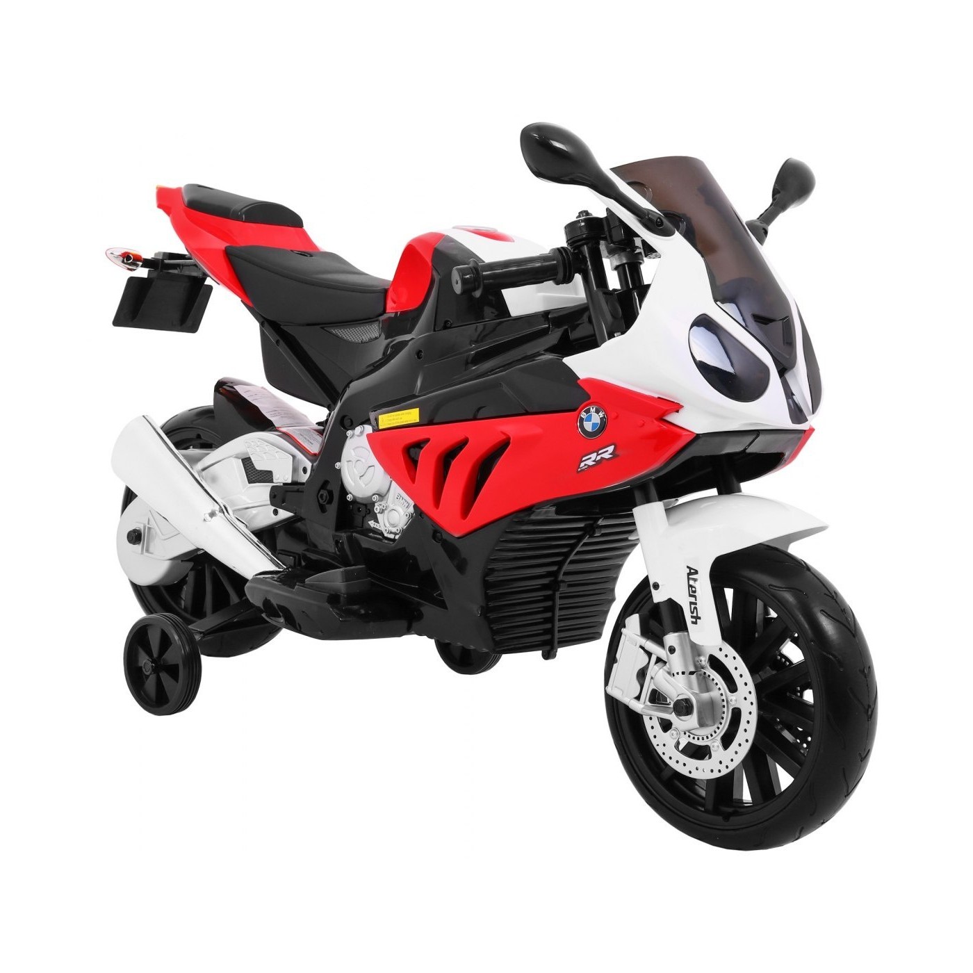 Motorka na batériu BMW S1000 RR pre deti Červený + Pomocné koliečka + Stojan