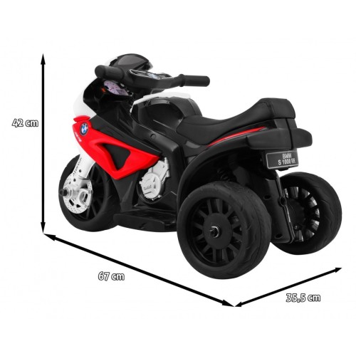 Motorka BMW S1000 RR Mini na batériu pre deti Červený + 3 kolesá + Zvuky + LED