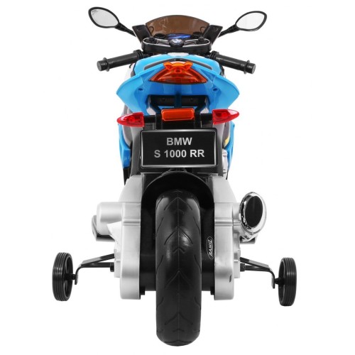 Motorka na batériu BMW S1000 RR pre deti Modrý + Pomocné koliečka + Stojan