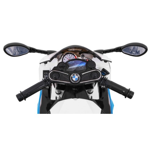 Motorka na batériu BMW S1000 RR pre deti Modrý + Pomocné koliečka + Stojan
