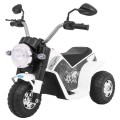 Motorka MiniBike na batériu pre deti Biela + Zvuky + LED svetlá + Ekokoža