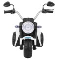 Motorka MiniBike na batériu pre deti Biela + Zvuky + LED svetlá + Ekokoža