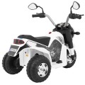 Motorka MiniBike na batériu pre deti Biela + Zvuky + LED svetlá + Ekokoža