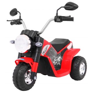 Motorka MiniBike na batériu pre deti Červená + Zvuky + LED svetlá + Ekokoža