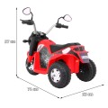 Motorka MiniBike na batériu pre deti Červená + Zvuky + LED svetlá + Ekokoža