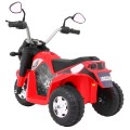 Motorka MiniBike na batériu pre deti Červená + Zvuky + LED svetlá + Ekokoža