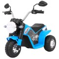 Motorka MiniBike na batériu pre deti Modrá + Zvuky + LED svetlá + Ekokoža