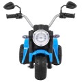 Motorka MiniBike na batériu pre deti Modrá + Zvuky + LED svetlá + Ekokoža