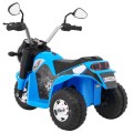 Motorka MiniBike na batériu pre deti Modrá + Zvuky + LED svetlá + Ekokoža