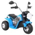 Motorka MiniBike na batériu pre deti Modrá + Zvuky + LED svetlá + Ekokoža