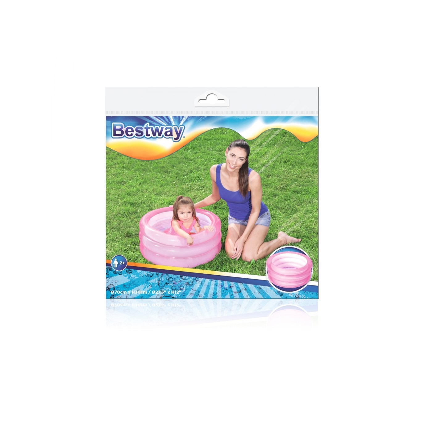 Bazénik pre deti na nafukovanie Ružový 70x30cm BESTWAY + Opravná záplata