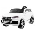 Audi Q7 Lift na batériu pre deti Biele + Diaľkové ovládanie + Pomalý štart + EVA + Ekokoža + MP3 LED