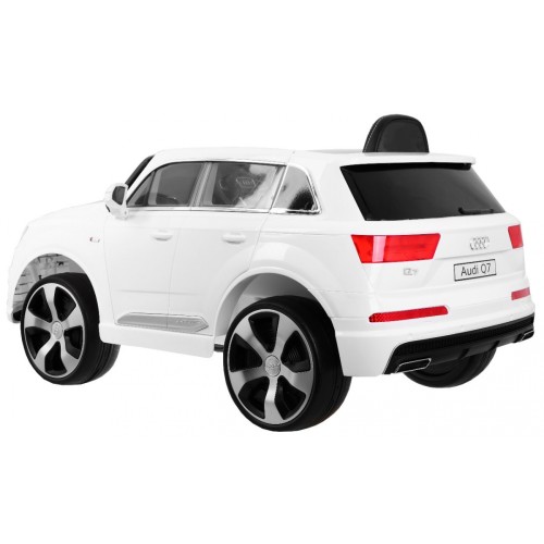 Audi Q7 Lift na batériu pre deti Biele + Diaľkové ovládanie + Pomalý štart + EVA + Ekokoža + MP3 LED