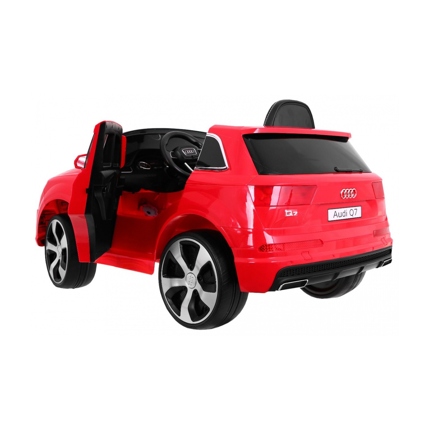 Audi Q7 Lift na batériu pre deti Červené + Diaľkové ovládanie + Pomalý štart + EVA + Ekokoža + MP3 LED