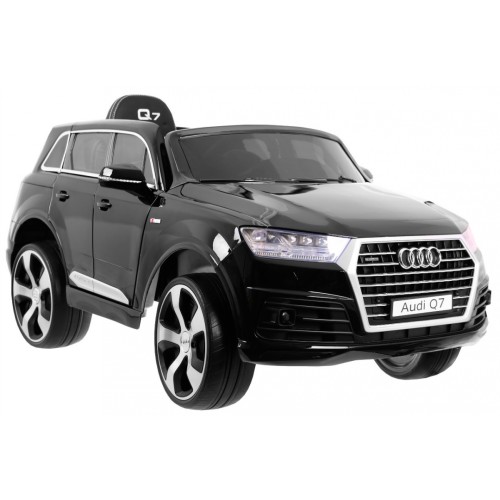 Audi Q7 Lift na batériu pre deti Lakované Čierne + Diaľkové ovládanie + Pomalý štart + EVA + MP3 LED