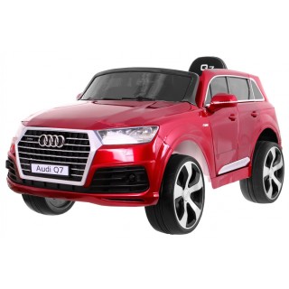 Audi Q7 Lift na batériu pre deti Lakované Červené + Diaľkové ovládanie + Pomalý štart + EVA + MP3 LED