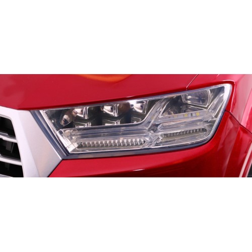 Audi Q7 Lift na batériu pre deti Lakované Červené + Diaľkové ovládanie + Pomalý štart + EVA + MP3 LED