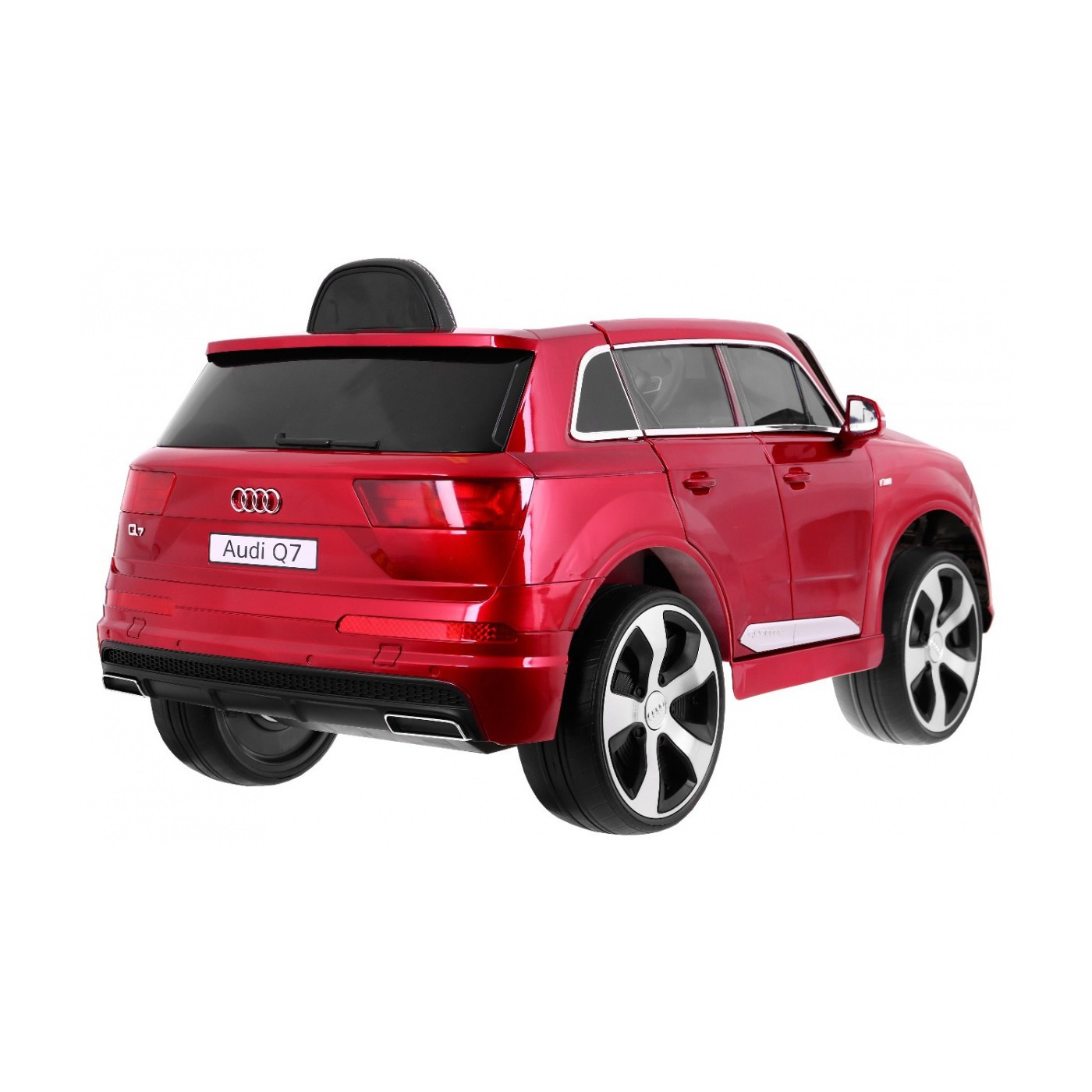 Audi Q7 Lift na batériu pre deti Lakované Červené + Diaľkové ovládanie + Pomalý štart + EVA + MP3 LED